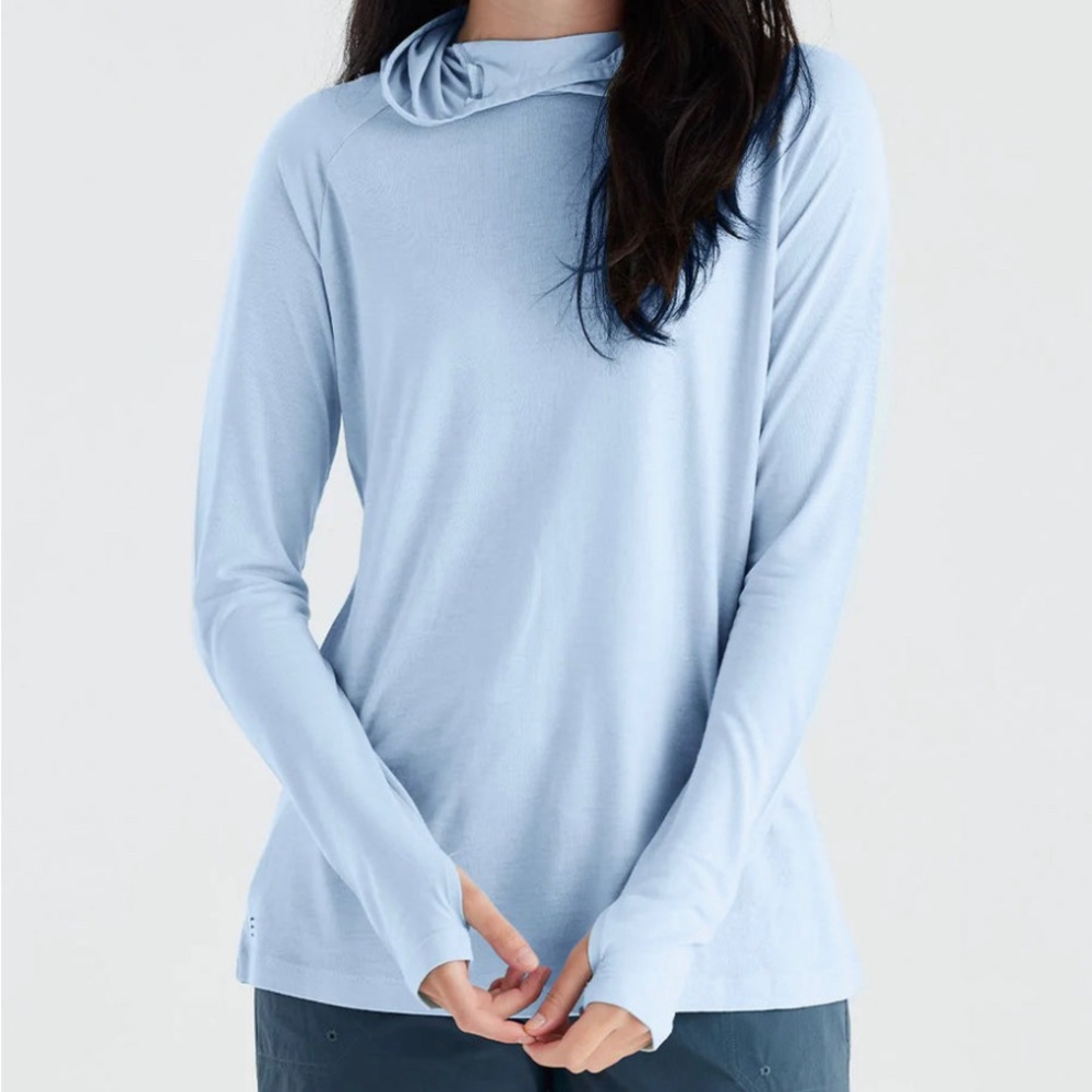Free Fly Women's Bamboo Lightweight Hoodie XS Light Blue, lightly worn.